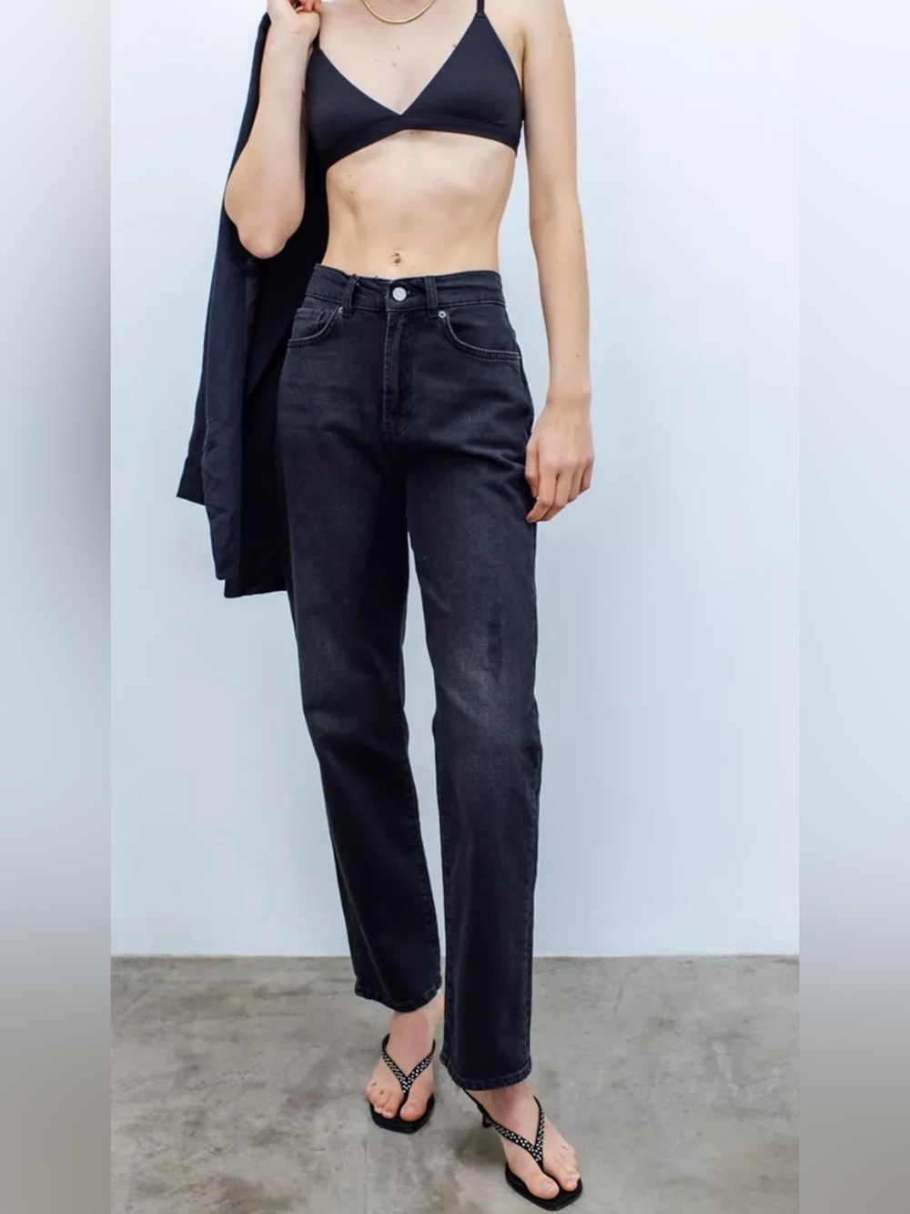 BDG Urban Outfitters Black Cowboy Jean Mid Rise Straight Leg Denim Size 27